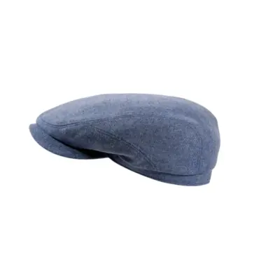 Schiebermütze Clay aus Merino Wolle mit Fischgrätmuster in Camel, Jeans und Anthrazit