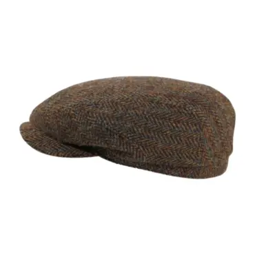 Schiebermütze Clay Harris Tweed braun – Handarbeit Risa