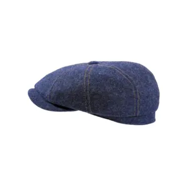 Paperboy Wollmütze mit Ziernaht, Farben Rost, Navy, Silber