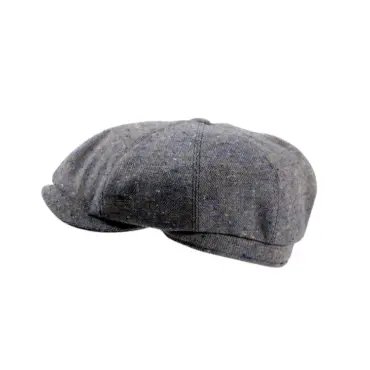 Paperboy Wollmütze Tito in Tweed-Muster, Kakao oder Jeans