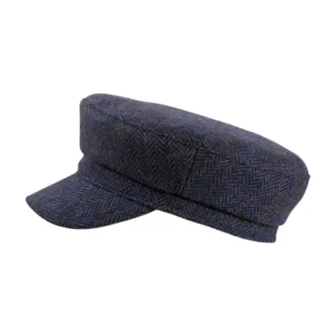 Camaret „Tonio“ Schirmmütze aus Wolle mit Fischgrätmuster, erhältlich in Taupe, Marine, Olive und Anthrazit.