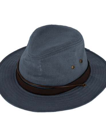 Stoffhut Traveller gewachst mit verstellbarem Kinnband – hochwertige Kopfbedeckung von Fiebig bei Hut Factory Schweiz
