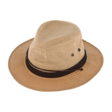 Stoffhut Traveller gewachst mit verstellbarem Kinnband – hochwertige Kopfbedeckung von Fiebig bei Hut Factory Schweiz