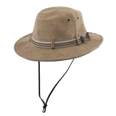 Stoffhut Cord gestreiftes Band – hochwertige Kopfbedeckung von Fiebig bei Hut Factory Schweiz