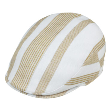 Flatcap Leinen zweifarbig gestreift – hochwertige Kopfbedeckung von Fiebig bei Hut Factory Schweiz