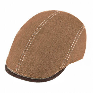 Flatcap Leinen mit Kontrastnähten UV-Schutz – hochwertige Kopfbedeckung von Fiebig bei Hut Factory Schweiz