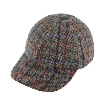 Baseballcap Shetlandwolle Fischgrät bunte Streifen – hochwertige Kopfbedeckung von Fiebig bei Hut Factory Schweiz