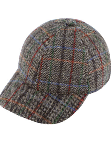 Baseballcap Shetlandwolle Fischgrät bunte Streifen – hochwertige Kopfbedeckung von Fiebig bei Hut Factory Schweiz
