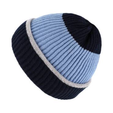 Strickbeanie Merino gerippt dreifarbig – hochwertige Kopfbedeckung von Fiebig bei Hut Factory Schweiz