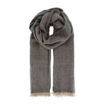 Schal Wolle Fischgrät mit Fransen – hochwertige Kopfbedeckung von Fiebig bei Hut Factory Schweiz