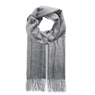 Schal Fischgrät mit Fransen – hochwertige Kopfbedeckung von Fiebig bei Hut Factory Schweiz