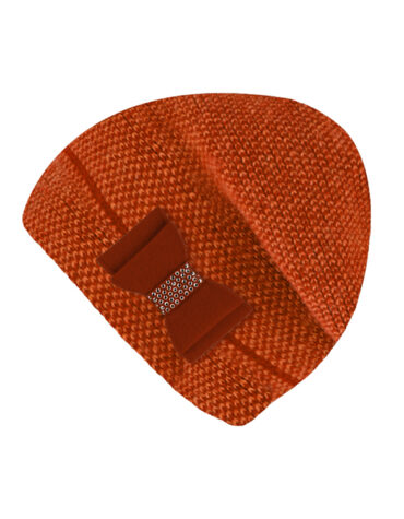 Strickmütze Wolle melange mit Schleife – hochwertige Kopfbedeckung von Fiebig bei Hut Factory Schweiz