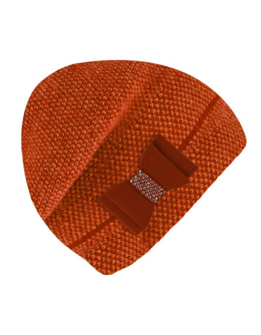 Strickmütze Wolle melange mit Schleife – hochwertige Kopfbedeckung von Fiebig bei Hut Factory Schweiz