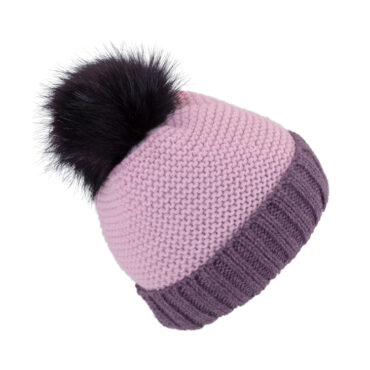 Strickmütze zweifarbig mit Kunstfellbommel – hochwertige Kopfbedeckung von Fiebig bei Hut Factory Schweiz