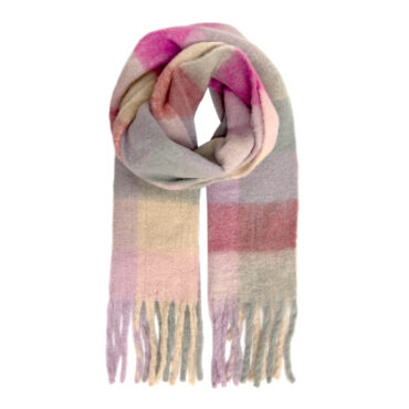 Schal gewebt mehfarbiges Karo mit Fransen – hochwertige Kopfbedeckung von Fiebig bei Hut Factory Schweiz