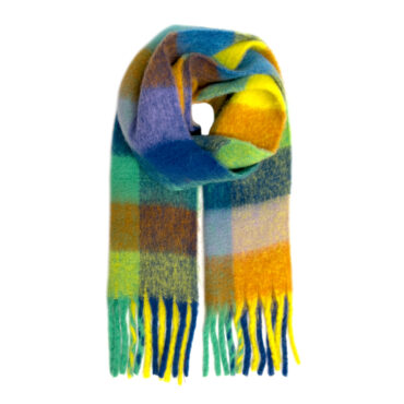 Schal gewebt mehfarbiges Karo mit Fransen – hochwertige Kopfbedeckung von Fiebig bei Hut Factory Schweiz