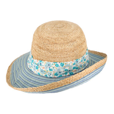 Strohhut Glocke Raffia Crochet mit Stoffkrempe – hochwertige Kopfbedeckung von Fiebig bei Hut Factory Schweiz