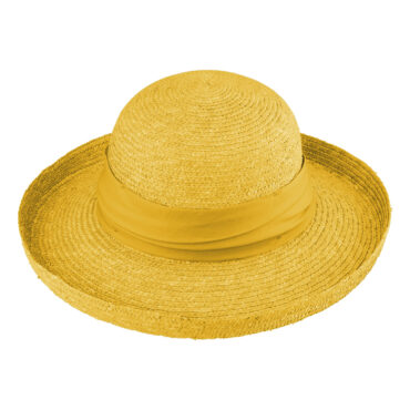 Strohhut Glocke Bortenstroh mit Aufschlag textiles Band UV-Schutz – hochwertige Kopfbedeckung von Fiebig bei Hut Factory Schweiz