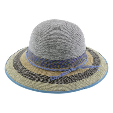 Papierhut Glocke Blockstreifen melange – hochwertige Kopfbedeckung von Fiebig bei Hut Factory Schweiz