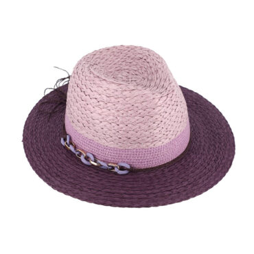 Papierhut Traveller dreifarbig mit Kettendekor – hochwertige Kopfbedeckung von Fiebig bei Hut Factory Schweiz