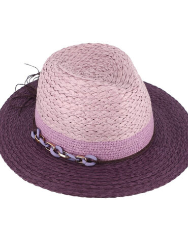 Papierhut Traveller dreifarbig mit Kettendekor – hochwertige Kopfbedeckung von Fiebig bei Hut Factory Schweiz