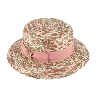 Papierhut Glocke dreifarbig meliert Ripsband uni – hochwertige Kopfbedeckung von Fiebig bei Hut Factory Schweiz