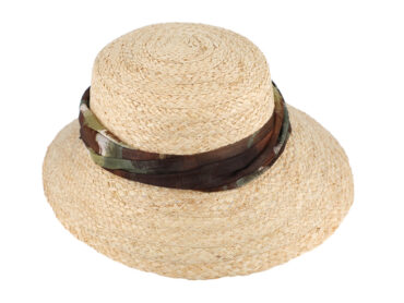 Strohhut Schute Raffia mit Chiffonband – hochwertige Kopfbedeckung von Fiebig bei Hut Factory Schweiz