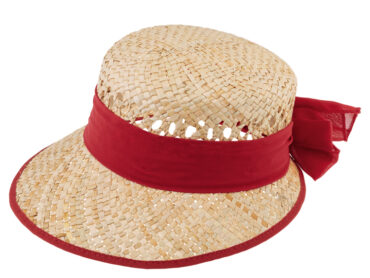 Strohhut Schute mit gleichfarbigem Chiffonband und Einfass – hochwertige Kopfbedeckung von Fiebig bei Hut Factory Schweiz