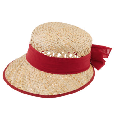 Strohhut Schute mit gleichfarbigem Chiffonband und Einfass – hochwertige Kopfbedeckung von Fiebig bei Hut Factory Schweiz