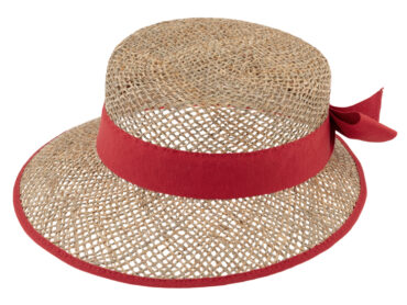 Strohhut Schute Seegras Ripsband und Einfass – hochwertige Kopfbedeckung von Fiebig bei Hut Factory Schweiz