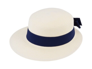 Papierhut Schute uni breites Ripsband mit Schleife – hochwertige Kopfbedeckung von Fiebig bei Hut Factory Schweiz