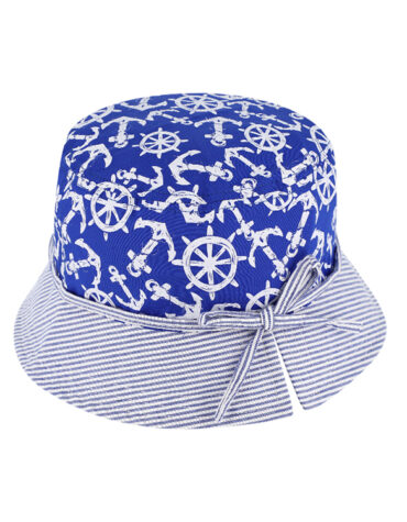 Fischerhut Ankermuster mit Schleife – hochwertige Kopfbedeckung von Fiebig bei Hut Factory Schweiz