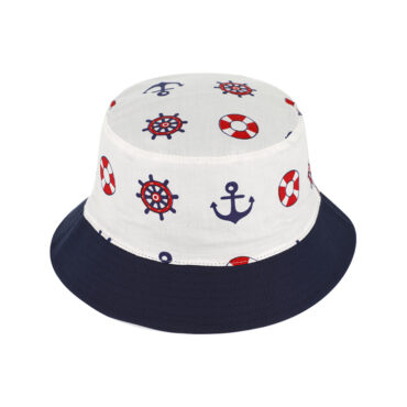 Fischerhut maritimes Muster wendbar – hochwertige Kopfbedeckung von Fiebig bei Hut Factory Schweiz