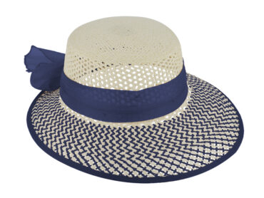 Papier Strohhut Schute zweifarbig gleichfarbiges Band – hochwertige Kopfbedeckung von Fiebig bei Hut Factory Schweiz