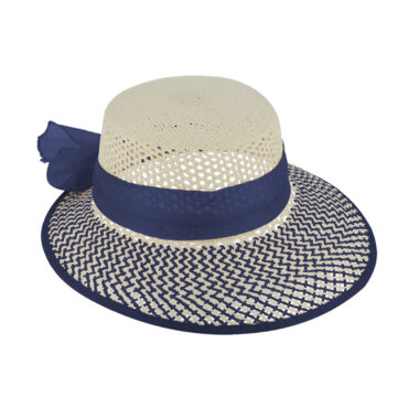 Papier Strohhut Schute zweifarbig gleichfarbiges Band – hochwertige Kopfbedeckung von Fiebig bei Hut Factory Schweiz