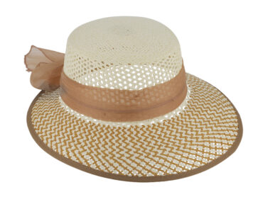 Papier Strohhut Schute zweifarbig gleichfarbiges Band – hochwertige Kopfbedeckung von Fiebig bei Hut Factory Schweiz