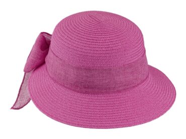 Papier Strohhut Schute gleichfarbiges Band und Schleife – hochwertige Kopfbedeckung von Fiebig bei Hut Factory Schweiz