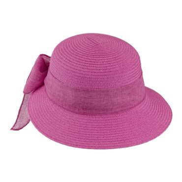 Papier Strohhut Schute gleichfarbiges Band und Schleife – hochwertige Kopfbedeckung von Fiebig bei Hut Factory Schweiz