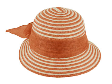 Papier Strohhut Schute gestreift Schleife uni – hochwertige Kopfbedeckung von Fiebig bei Hut Factory Schweiz