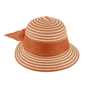 Papier Strohhut Schute gestreift Schleife uni – hochwertige Kopfbedeckung von Fiebig bei Hut Factory Schweiz