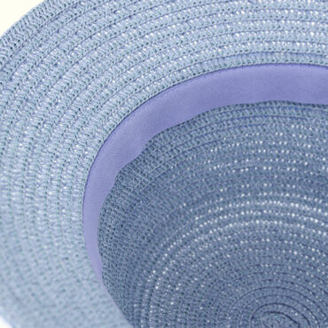 Papier Strohhut Glocke uni gepunktetes Band – hochwertige Kopfbedeckung von Fiebig bei Hut Factory Schweiz