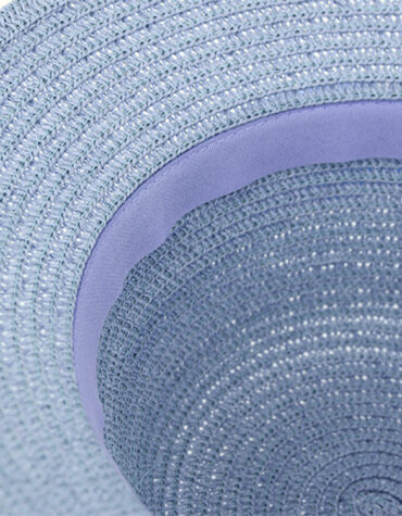 Papier Strohhut Glocke uni gepunktetes Band – hochwertige Kopfbedeckung von Fiebig bei Hut Factory Schweiz