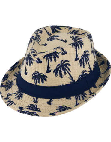Papierhut Trilby Palmenprint – hochwertige Kopfbedeckung von Fiebig bei Hut Factory Schweiz